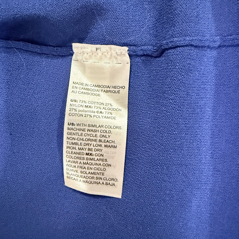 NWT - Chico’s Women's Royal Blue Open Front Cardigan Sweater - Size 1 = 8/10 M - Picture 4 of 5